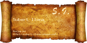 Subert Ilona névjegykártya